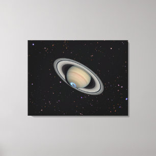 Planet Saturn Starry Sky Wrapped Canvas Print Leinwanddruck