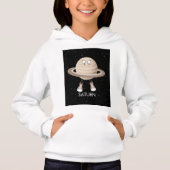 Planet Saturn & Stars T-Shir Hoodie (Vorderseite)