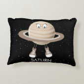 Planet Saturn und Sterne Dekokissen (Rückseite)