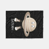 Planet Saturn und Sterne Fleecedecke (Vorderseite (Horizontal))