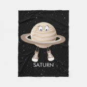 Planet Saturn und Sterne Fleecedecke (Vorderseite)