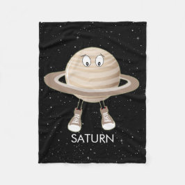 Planet Saturn und Sterne Fleecedecke
