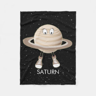 Planet Saturn und Sterne Fleecedecke