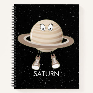 Planet Saturn und Sterne Notizblock