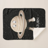 Planet Saturn und Sterne Sherpadecke (Vorderseite (Horizontal))