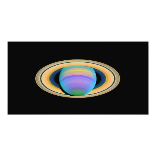 Planet Saturns Rings in ultraviolettem Licht Fotodruck (Vorne)