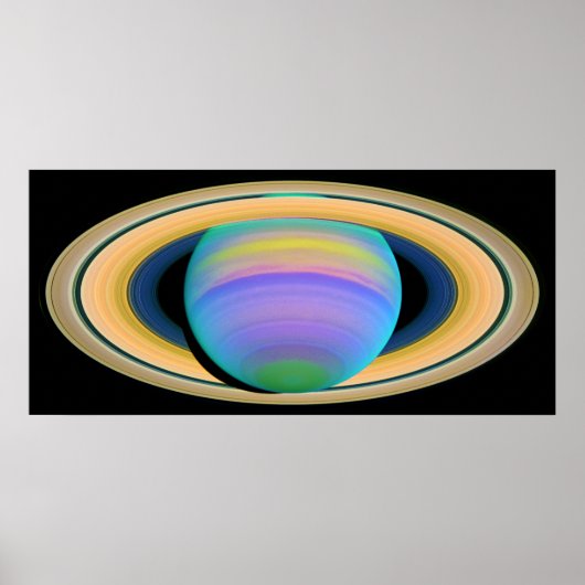 Planet Saturns Rings wie in ultraviolettem Licht g Poster (Vorne)