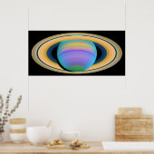 Planet Saturns Rings wie in ultraviolettem Licht g Poster (Küche)