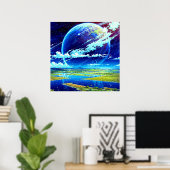Planet Skies - Exotic Landscape Illustration Style Poster (Heimbüro)