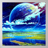 Planet Skies - Exotic Landscape Illustration Style Poster (Vorne)