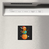 Planet Snowman Earth Saturn Christmas Holiday Art Magnet (In Situ (Geschirrspüler))