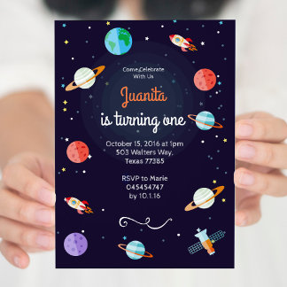 Planet Space Solar System Planet Geburtstag Einladung