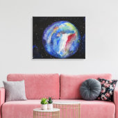 Planet Space Stars Single Leinwanddruck (Insitu (Wohnzimmer))