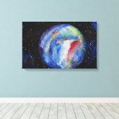 Planet Space Stars Single Leinwanddruck (Insitu (Holzboden))