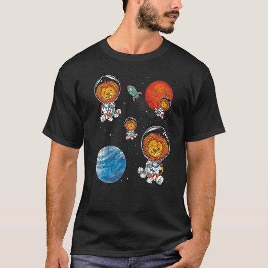 Planet Space Travel Rocket Africa Animal Astronaut T-Shirt (Vorderseite)
