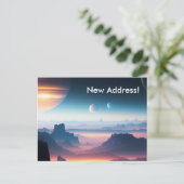 Planet Surface Planet Moons Neue Adresse Postkarte (Stehend Vorderseite)