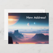 Planet Surface Planet Moons Neue Adresse Postkarte (Vorne/Hinten)