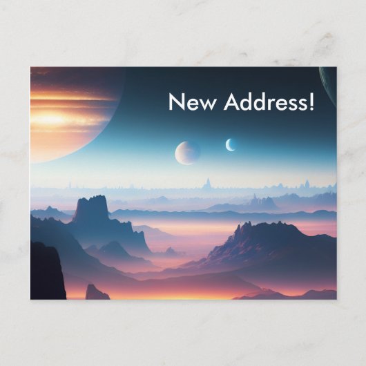 Planet Surface Planet Moons Neue Adresse Postkarte (Vorderseite)