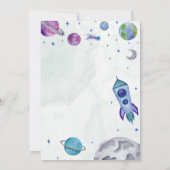 Planet Theme Boy Birthday Einladung (Rückseite)