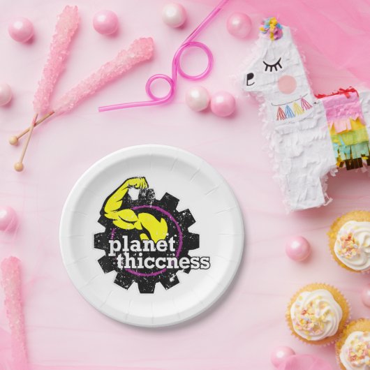 Planet Thiccness Gym Thickness Funny Joke Workout Pappteller (Party)