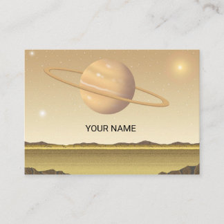 Planet über einer Wüste. Visitenkarte