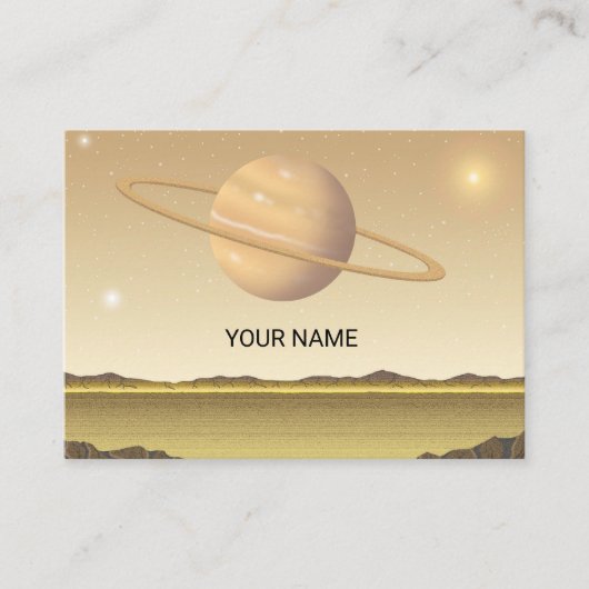Planet über einer Wüste. Visitenkarte (Vorderseite)