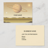 Planet über einer Wüste. Visitenkarte (Vorne/Hinten)