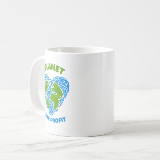 Planet über Gewinn Kaffeetasse (Vorderseite Links)