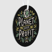 Planet über Gewinn Mutter Erde grüne Ästhetik Ornament (Vorderseite)
