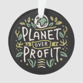 Planet über Gewinn Mutter Erde grüne Ästhetik Ornament (Vorderseite)