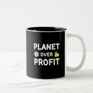 Planet über Gewinn - Nachhaltigkeit Zweifarbige Tasse