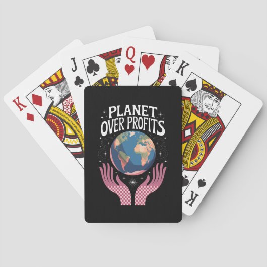 Planet über Profite ist der Klimawandel real Spielkarten (Rückseite)