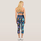 Planet- und Sternmuster Capri Leggings (Rückseite)