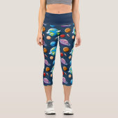 Planet- und Sternmuster Capri Leggings (Vorderseite)