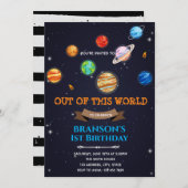 Planet und Weltraumgalaxie Geburtstagsthema Einladung (Vorne/Hinten)