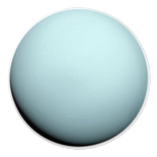 Planet Uranus Blue Solar System Aquarius Space Keramikknauf (Vorderseite)