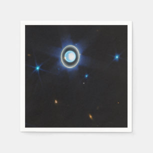 Planet Uranus mit Ringen und Monden JWST-Bild Serviette