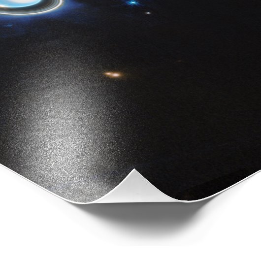 Planet Uranus mit Rings and Moons JWST-Bild Fotodruck (Ecke)