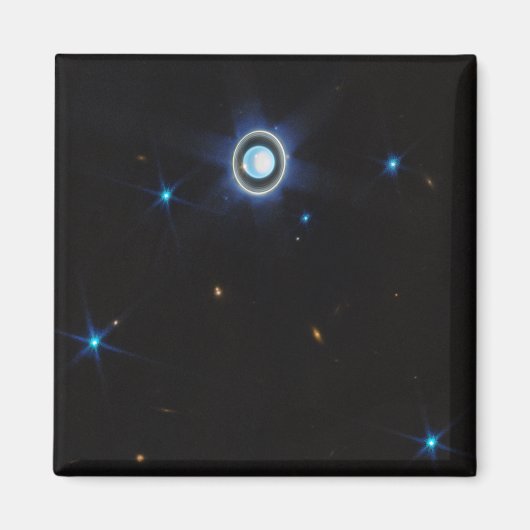 Planet Uranus mit Rings and Moons JWST-Bild Magnet (Vorne)