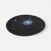 Planet Uranus mit Rings and Moons JWST-Bild Pappteller (Schrägansicht)