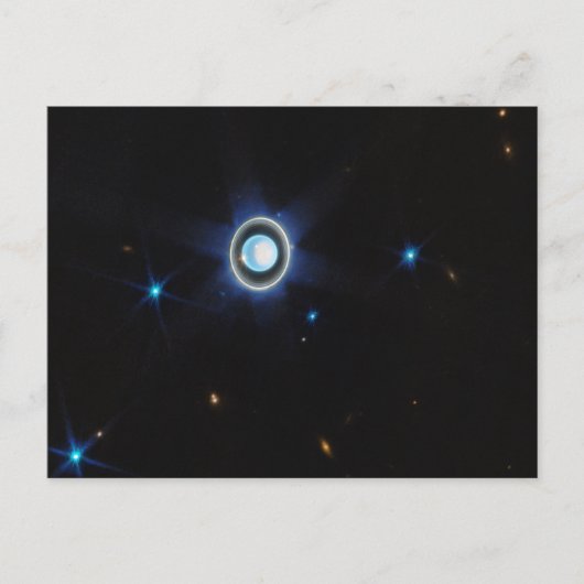 Planet Uranus mit Rings and Moons JWST-Bild Postkarte (Vorderseite)