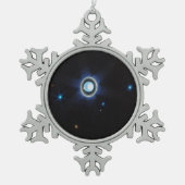 Planet Uranus mit Rings and Moons JWST-Bild Schneeflocken Zinn-Ornament (Vorderseite)