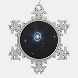 Planet Uranus mit Rings and Moons JWST-Bild Schneeflocken Zinn-Ornament