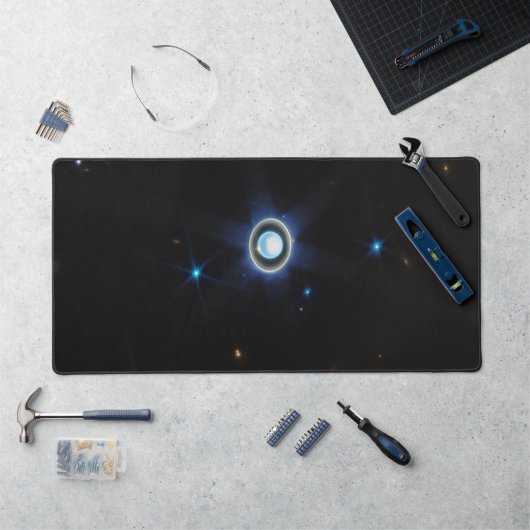 Planet Uranus mit Rings and Moons JWST-Bild Schreibtischunterlage (Arbeitsplatz)