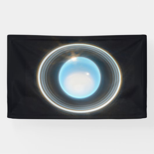 Planet Uranus mit Rings JWST Image Banner (Horizontal)