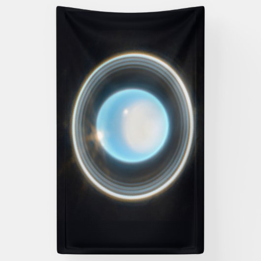 Planet Uranus mit Rings JWST Image Banner (Vertikal)