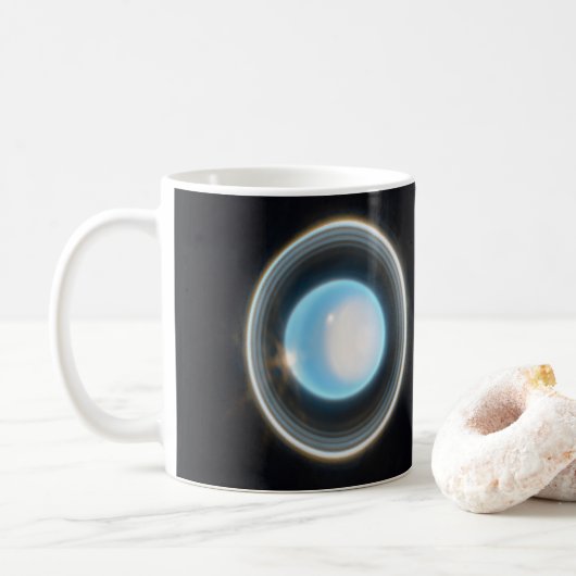 Planet Uranus mit Rings JWST Image Kaffeetasse (Mit Donut)