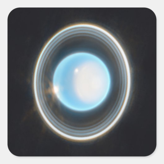 Planet Uranus mit Rings JWST Image Quadratischer Aufkleber (Vorderseite)