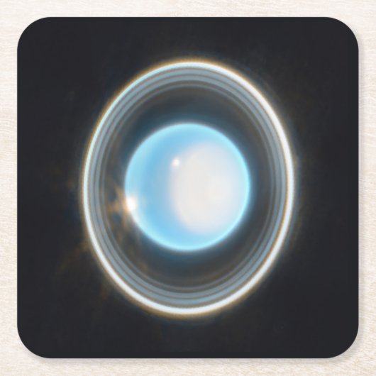 Planet Uranus mit Rings JWST Image Rechteckiger Pappuntersetzer (Vorderseite)