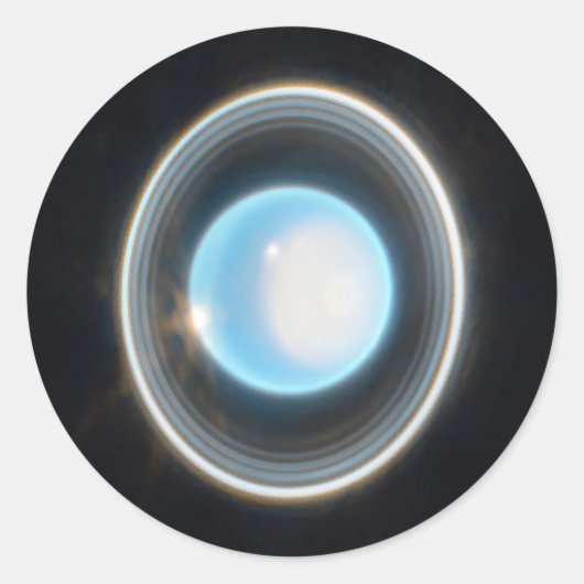 Planet Uranus mit Rings JWST Image Runder Aufkleber (Vorderseite)